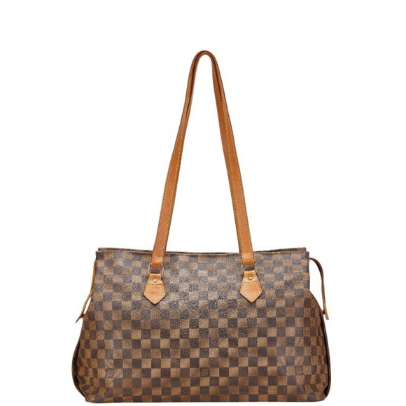 LOUIS VUITTON Authentic Black Damier Leather Shoulder Bag